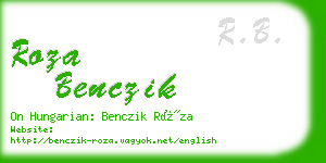 roza benczik business card
